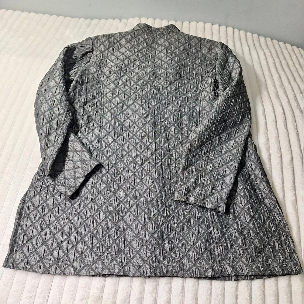 Coldwater Creek Diamond Quilted Jacket Womens XL Smoke Gray Elegant Event - Picture 8 of 9